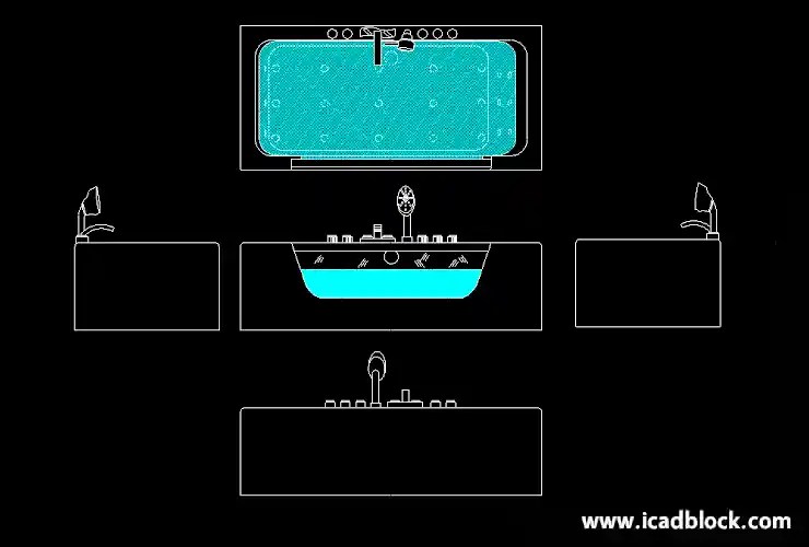 Bathtub CAD Block Collection in DWG iCADBLOCK