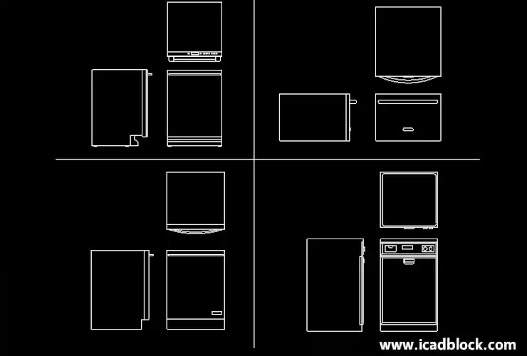 dishwasher dwg autocad model iCADBLOCK