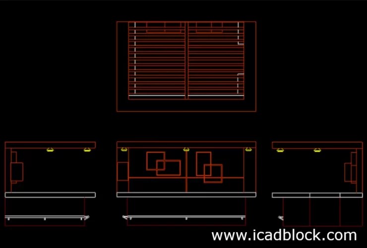 Bar Counter CAD Block in plan and elevation iCADBLOCK