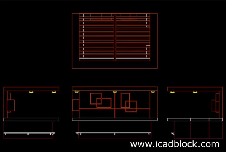 Bar Counter CAD Block in plan and elevation iCADBLOCK