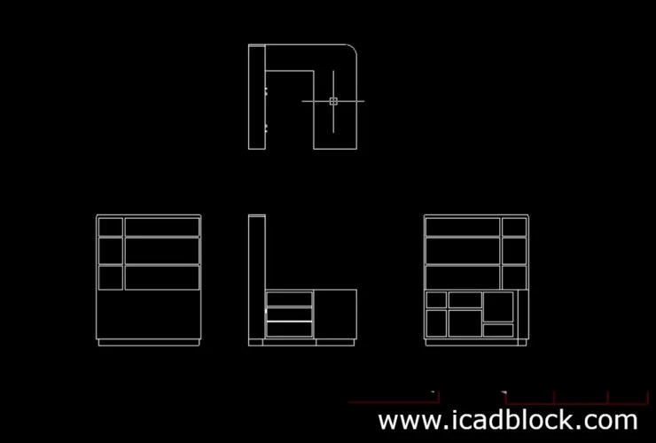 Bar Counter CAD Block in plan and elevation iCADBLOCK
