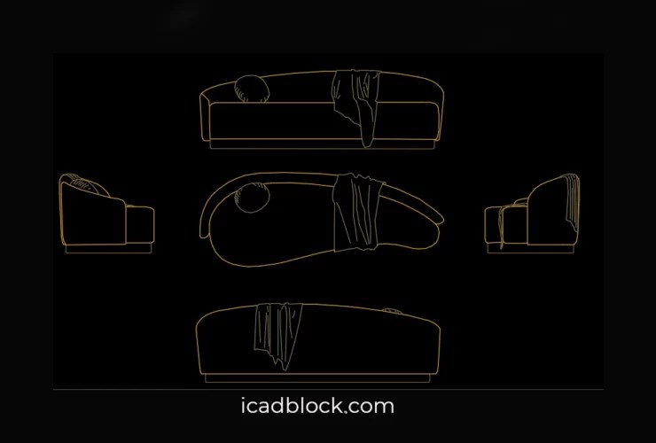 Curved Sofa CAD Block in AutoCAD iCADBLOCK