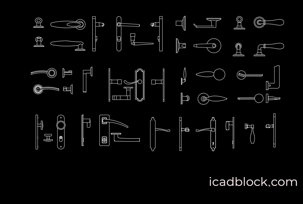 Door And Window Handles AutoCAD, Download Free CAD Blocks, 56 OFF