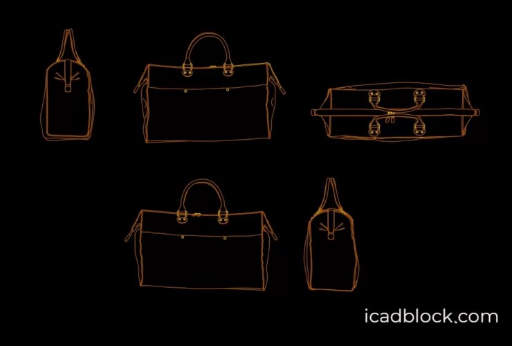 Bag CAD Block collection in plan and elevation iCADBLOCK