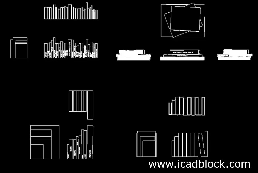 book DWG 2d model in AutoCAD iCADBLOCK