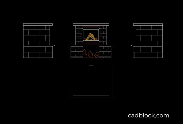 Fireplace CAD Block Collection in DWG iCADBLOCK