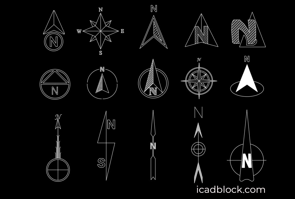 North Arrow DWG free Download iCADBLOCK