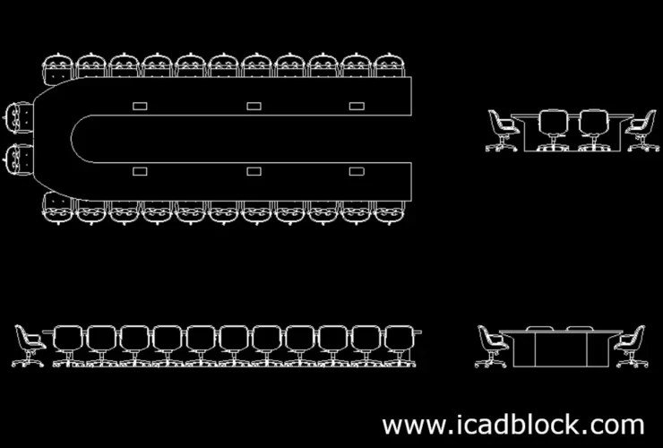 Conference Room CAD Block Collection in DWG iCADBLOCK