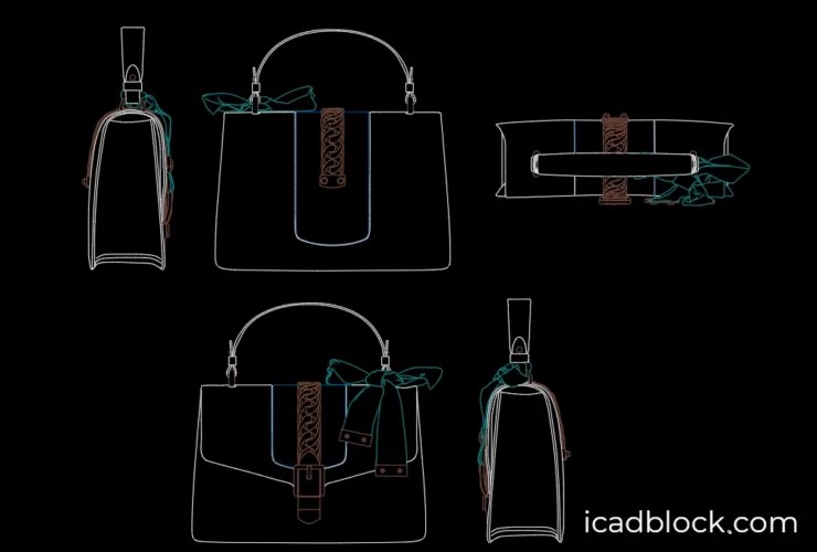 Bag CAD Block collection in plan and elevation iCADBLOCK