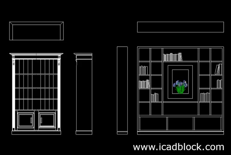 Bookshelf CAD Block collection in DWG iCADBLOCK