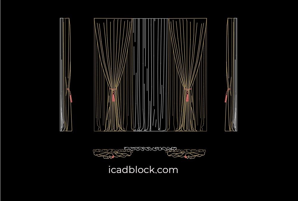 Modern curtain DWG in AutoCAD iCADBLOCK