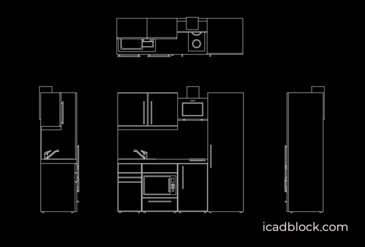 Cocina pequeña en DWG AutoCAD iCADBLOCK