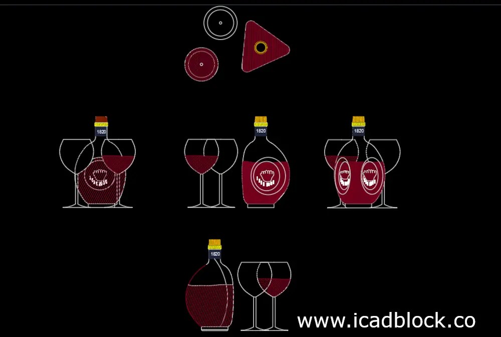 wine bottle Archives iCADBLOCK