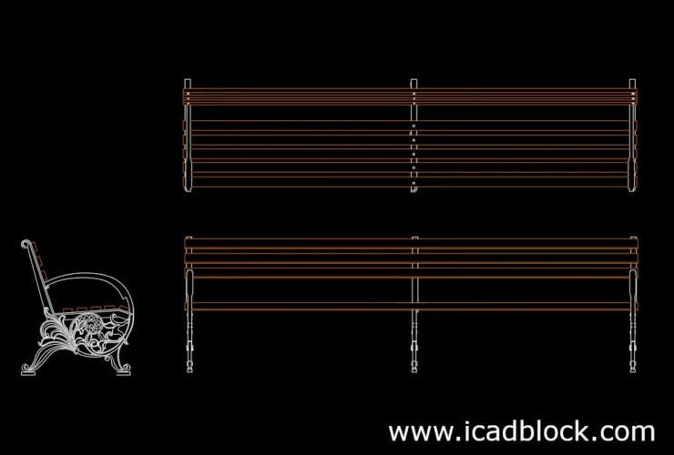 Bench CAD Block collection in DWG iCADBLOCK