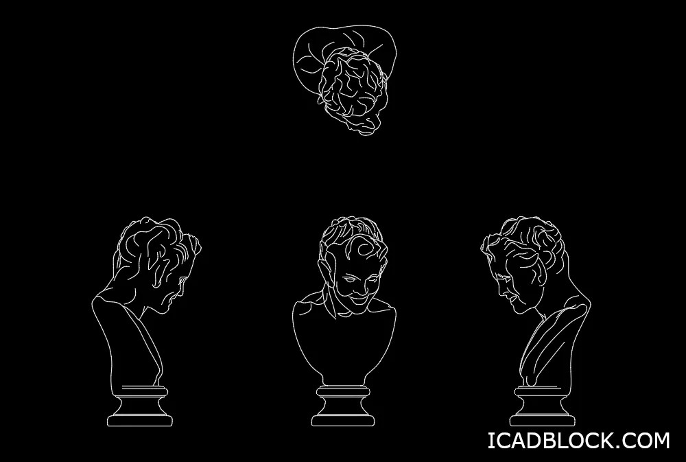 Head Sculpture CAD Block download iCADBLOCK