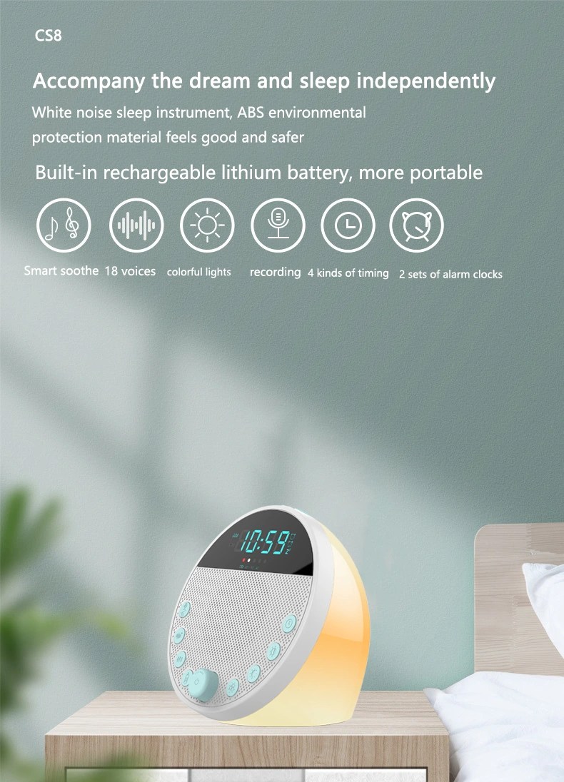 RGB Breathing Night Light White Noise Machine CS8 icanowtech