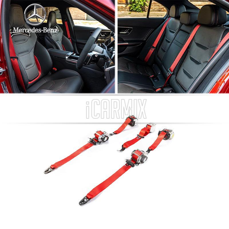 Genuine Mercedes Benz Retrofit AMG Red Seat Belts Front & Rear Set For