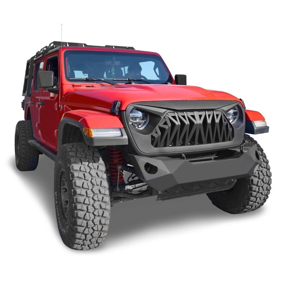 SHARK GRILLE MATTE BLACK FOR 1821 JEEP WRANGLER JL & GLADIATOR JT