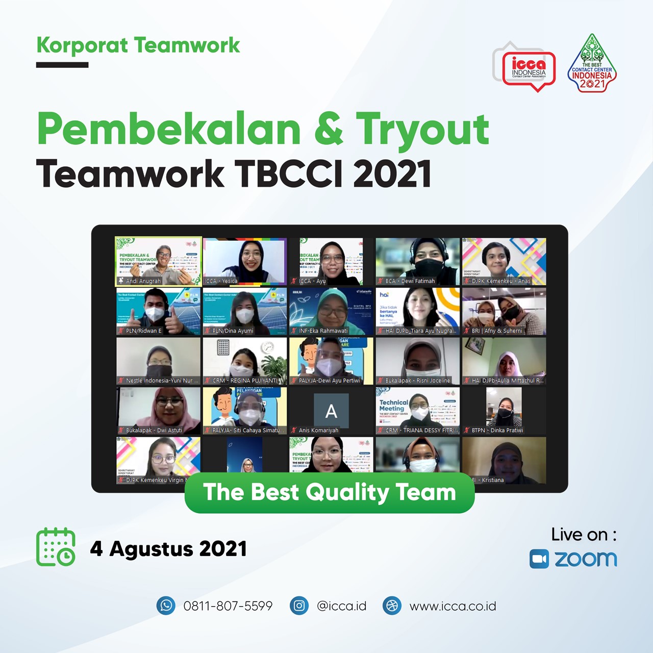 Tryout dan Pembekalan The Best Quality Team Kategori Teamwork TBCCI