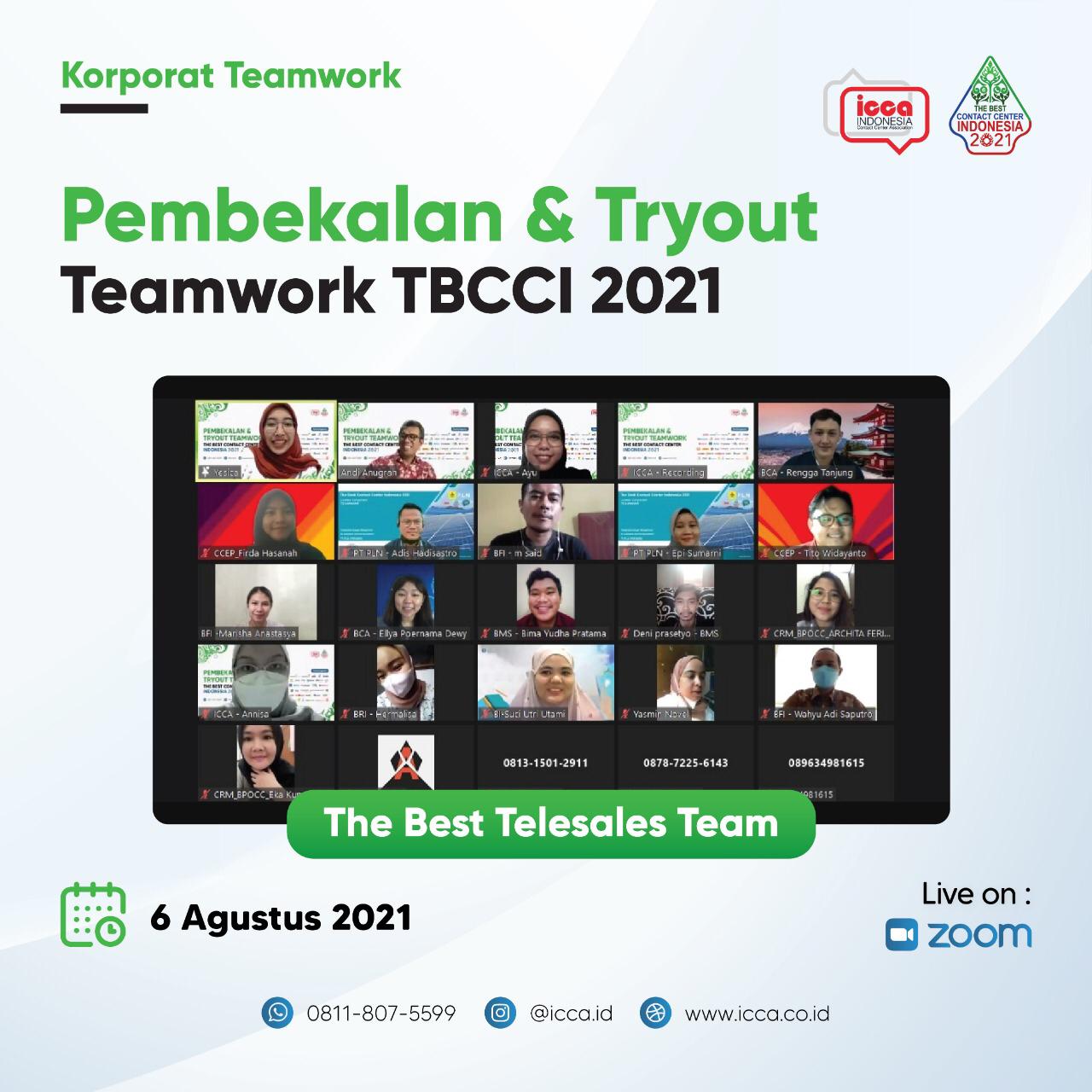 Tryout dan Pembekalan Kategori Teamwork The Best Telesales Team TBCCI