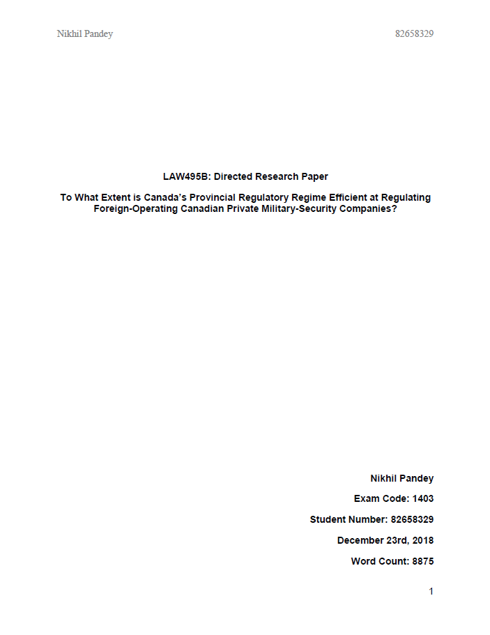 To What Extent is Canada’s Provincial Regulatory Regime
