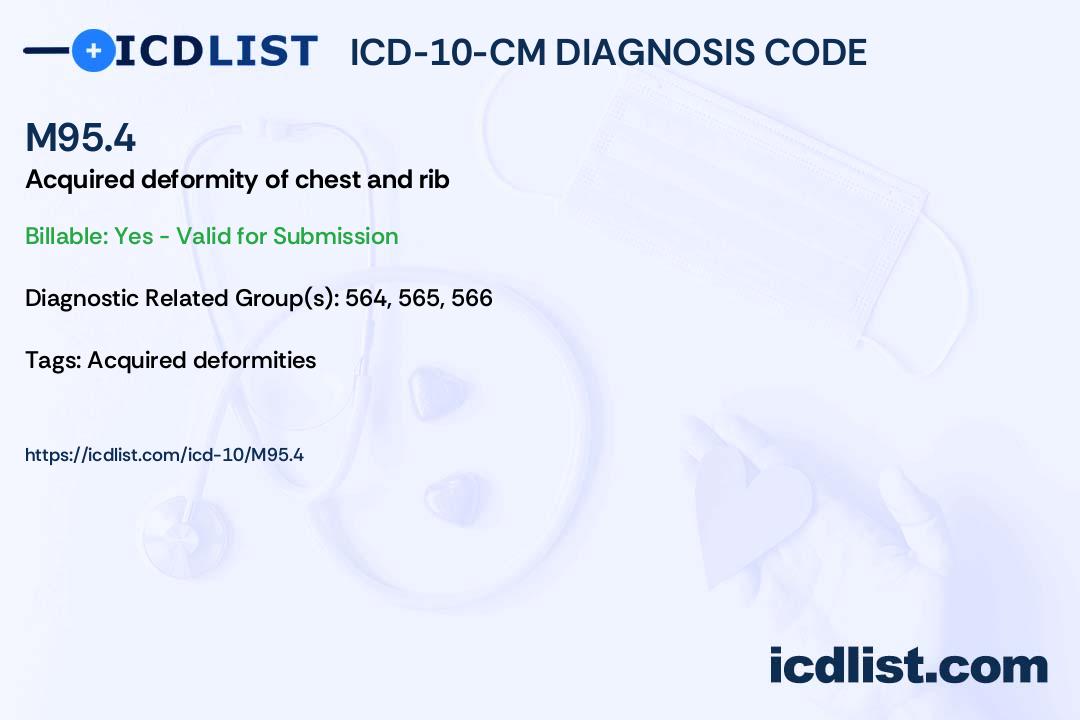 ICD10CM Diagnosis Code M95.4 Acquired deformity of chest and rib