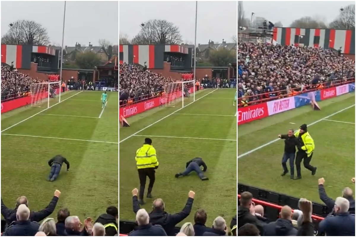 Leeds United fan does the worm after third goal