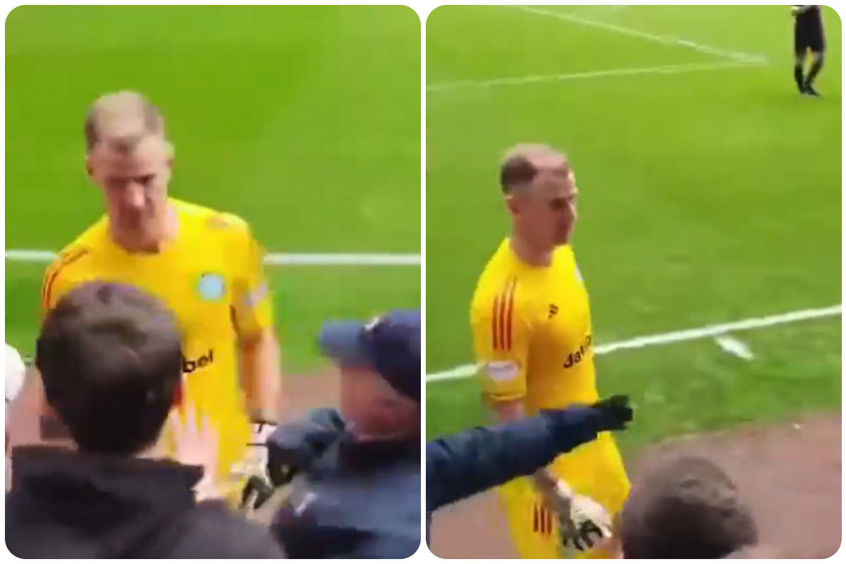 Footage shows Celtic star being pulled away from rival fans by teammate