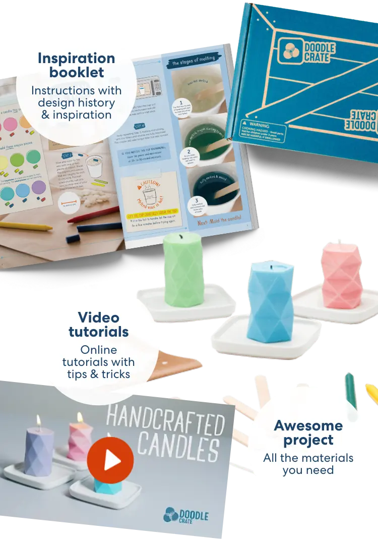 Start a Monthly Art Box with Geometric Candles KiwiCo