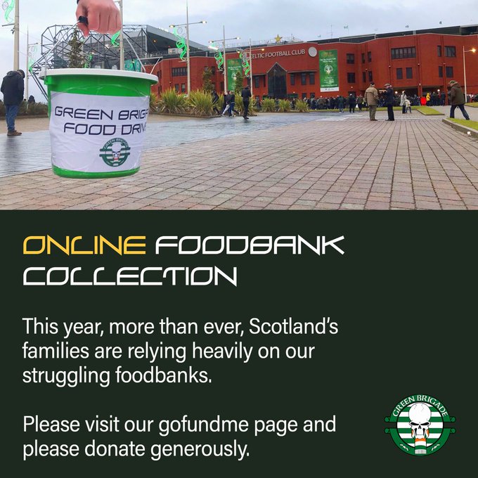 Green Brigade Online Food Drive “In some cases, the Celtic support