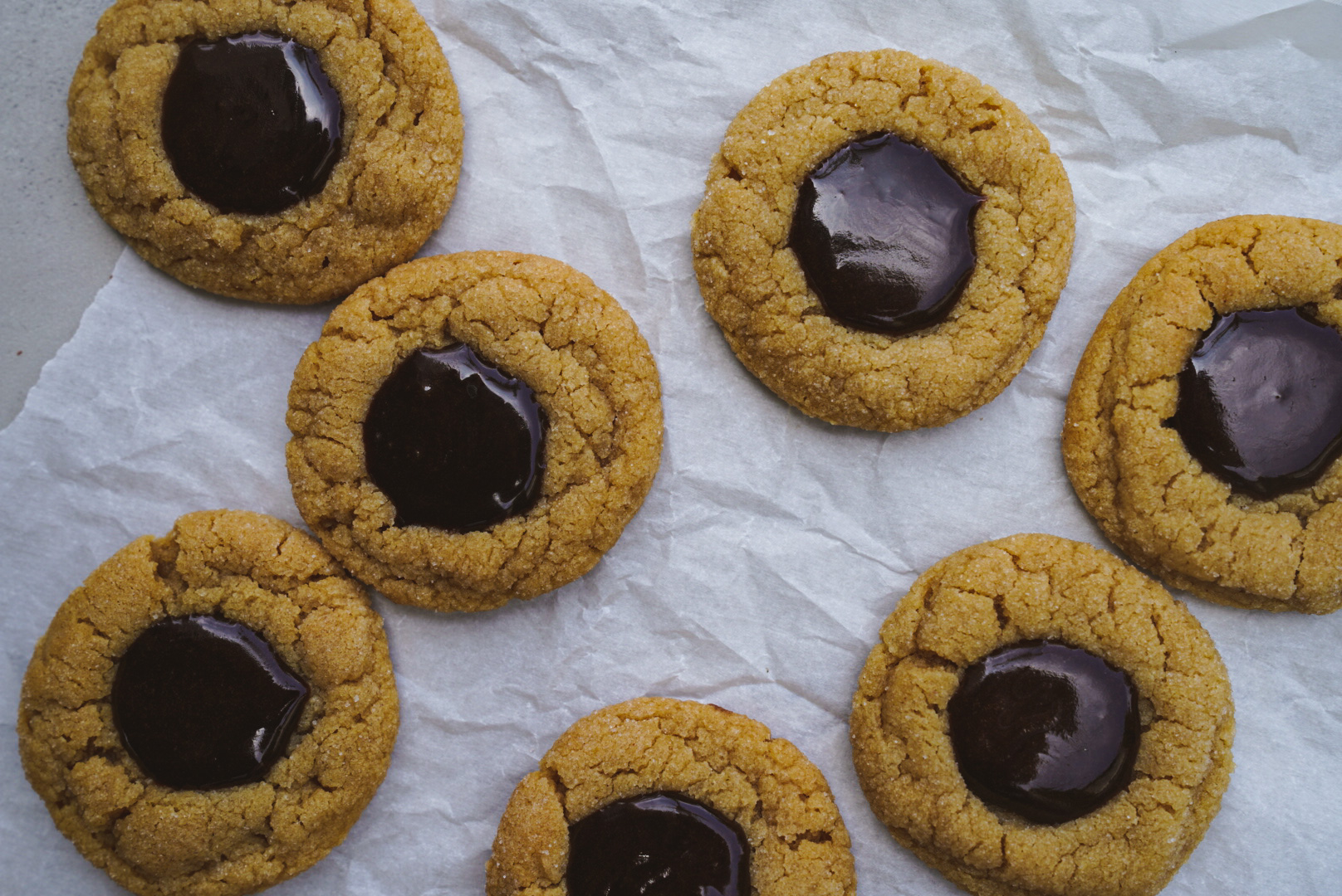 Chocolate Peanut Butter Thumbprint Cookies How to Make Them
