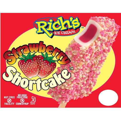 Rich's Strawberry Shortcake Bar Sweetheart Ice Cream
