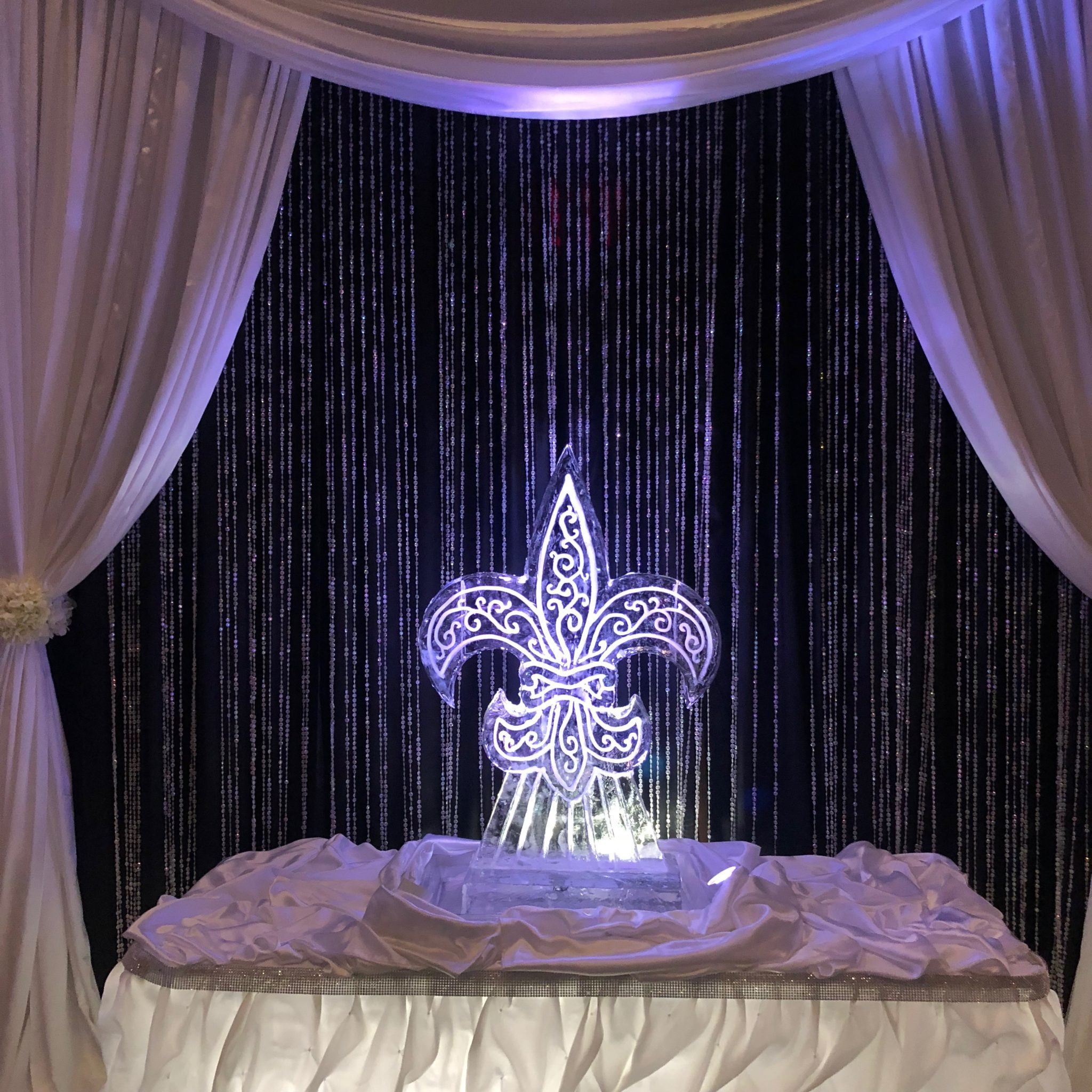 the fleur de lis ice dragon ice sculptures