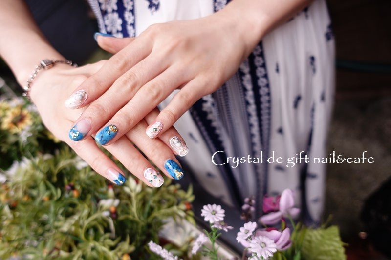 【台北中山】Crystal de gift nail & cafe – 天然石彩繪 初秋指甲 凝膠 中山捷運站美甲
