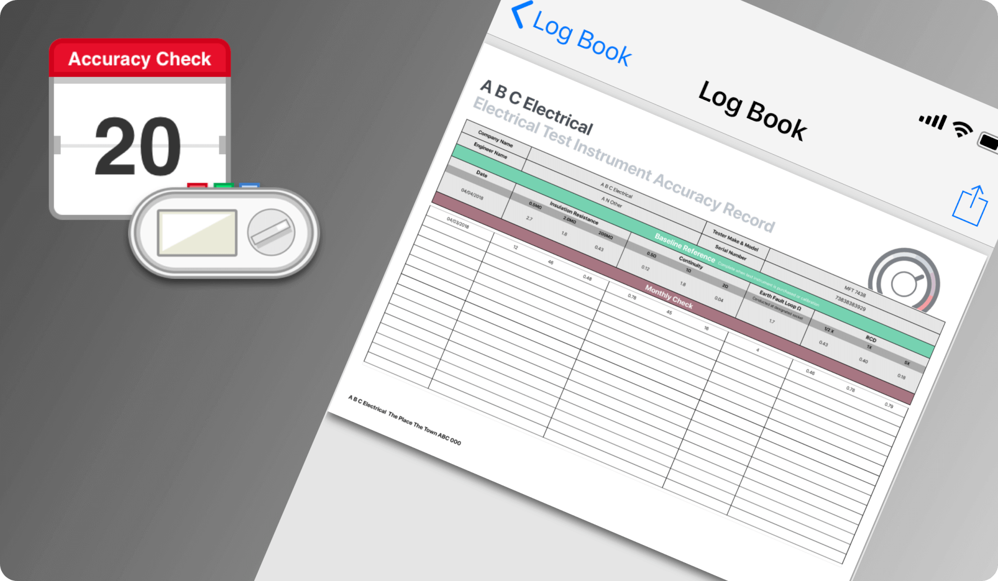 Electrical Logbook Verifi The Test Instrument Accuracy Record App