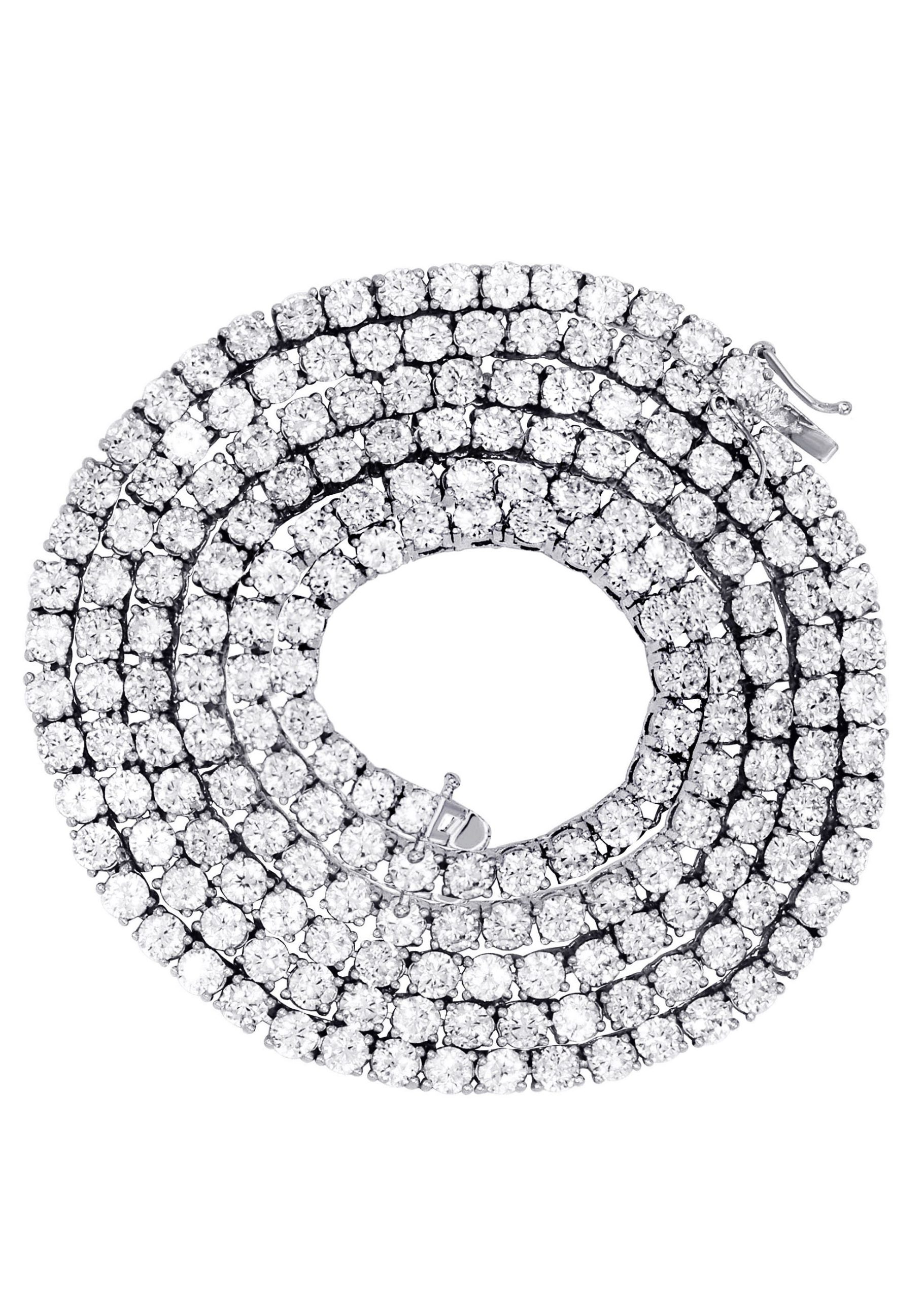 Diamond Tennis Chain 14K White Gold Ice Storm Gems