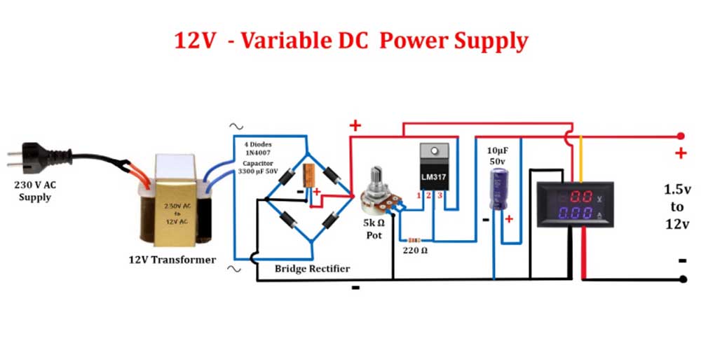 12v Variable DC Power Supply ICFIX
