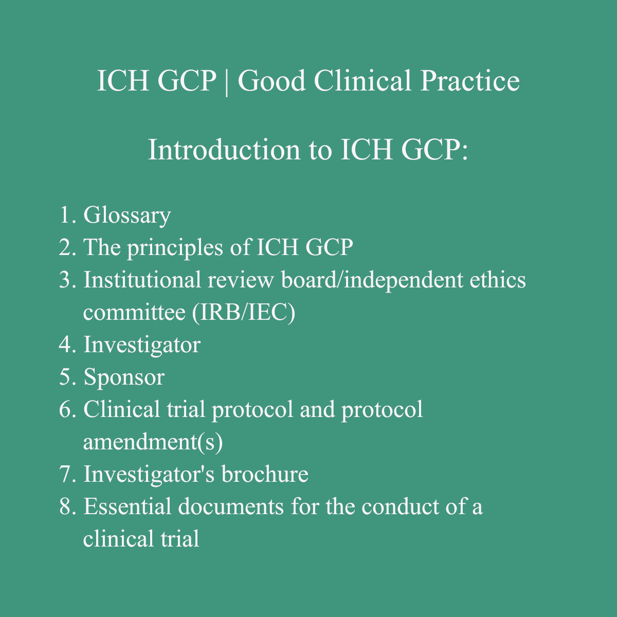 Ich Gcp - 4. Investigator: Ich E6 (R2) Good Clinical Practice