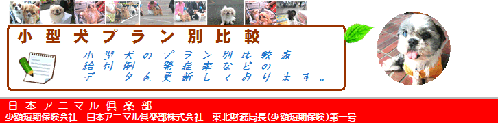 小型犬のペット保険・ペット保険の掛金について 比較するほど実額保障日本アニマル倶楽部Theペット保険PRISM(プリズム)