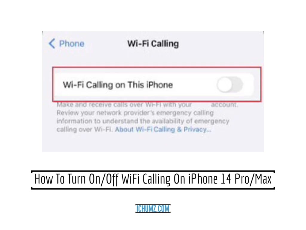 How To Turn On/Off WiFi Calling On iPhone 14 Pro/Max iChumz