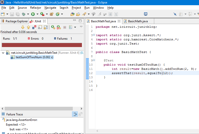 Getting started with Junit iCircuit