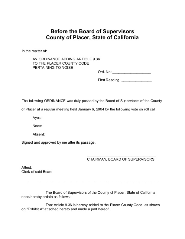 Noise Ordinance
