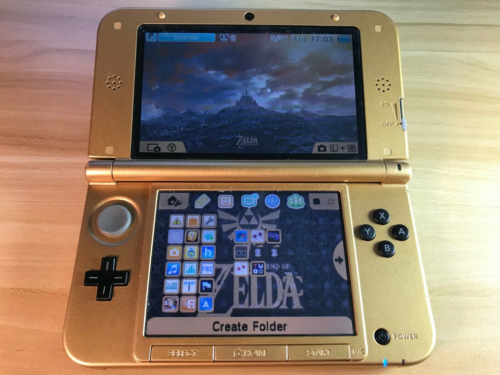 Nintendo 3ds XL Zelda Model modded W/Customized Firmware