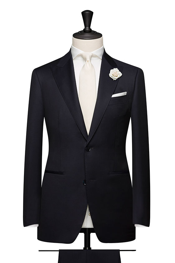 Custom Wedding Suits Midnight Blue Twill WoolMohair Wedding Suit