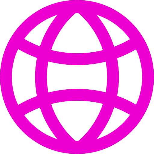 Icône de globe rose (symbole png)