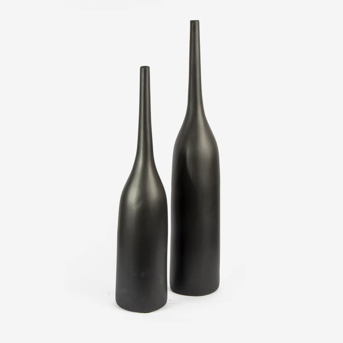 Tall Bottle Neck Vase Black ICONOMY