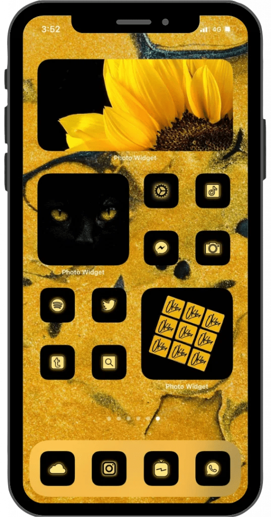 iphone theme "aesthetic yellow" Photo Widget Aesthetic Icons