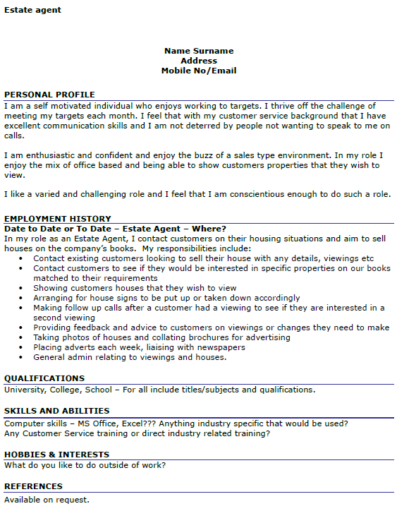 Download 9+ Real Estate Agent Resume Free Samples , Examples & Format