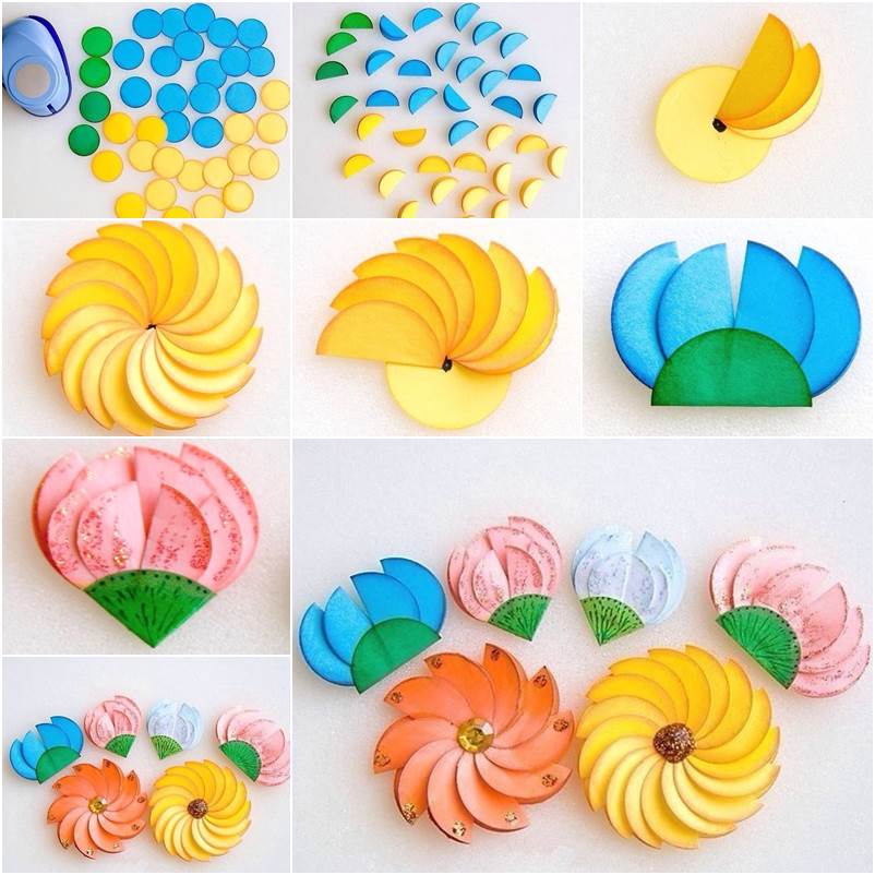 How to Make Easy Paper Circle Flowers DIY Tutorial