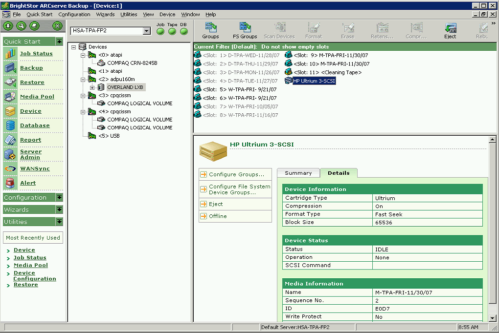Brightstor Arcserve Backup Grayedout media Icrontic